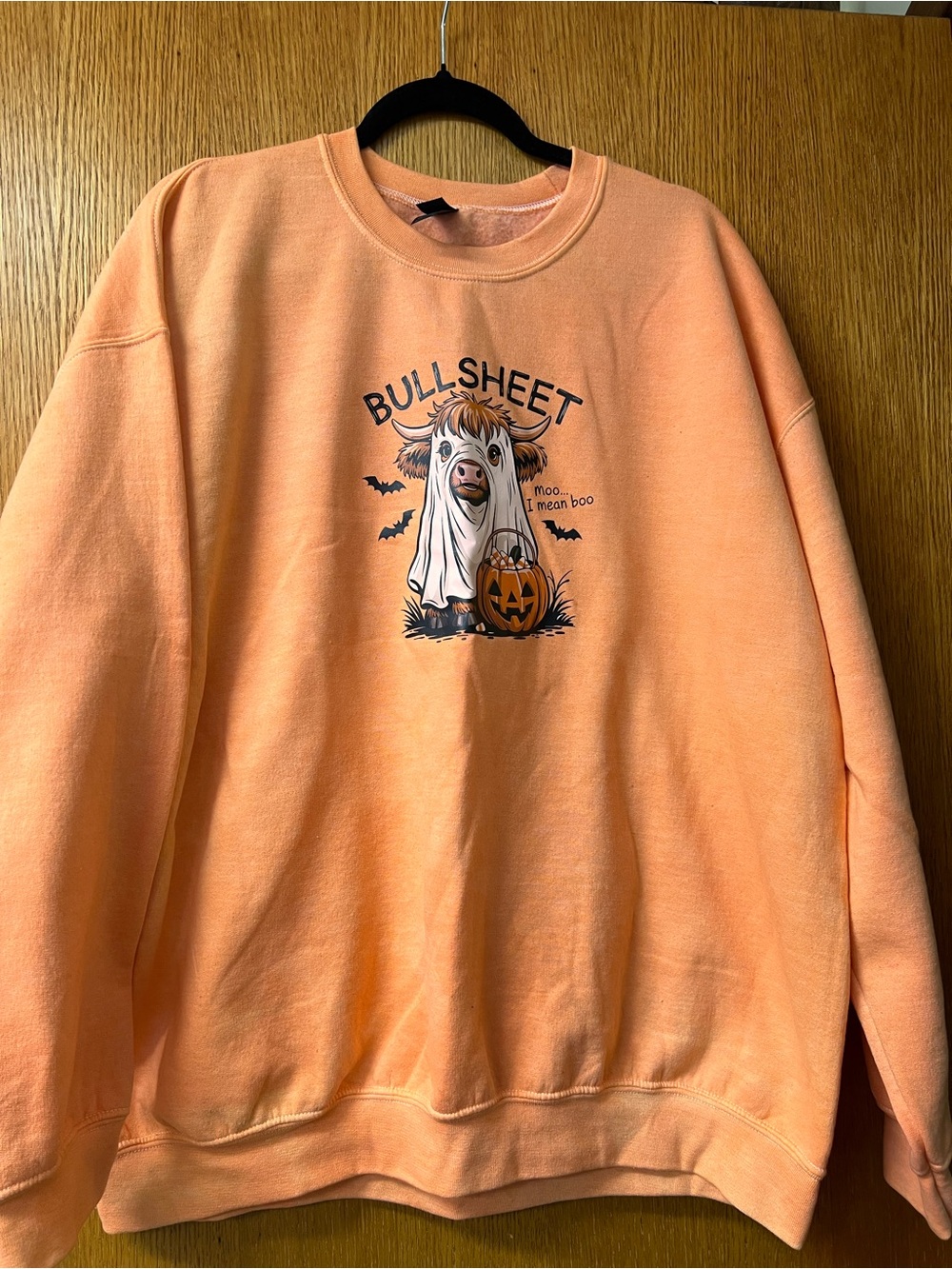 Orange 'Bullsheet' Graphic Halloween Sweatshirt - Unbranded